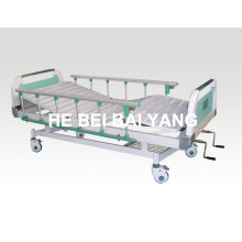 Patient Bed, Movable Double-Function Manual Hospital Bed with ABS Bed Head (A-68)